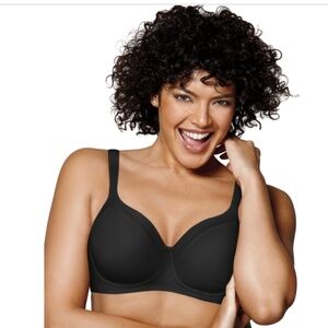 Playtex Secrets Balconette Full-Figure Wireless Bra Black 38DD 40DDD Women's